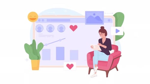 Social Media Analytics Growth Flat Design Animation