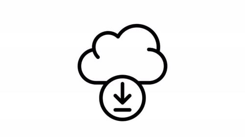 Animated Cloud Technology Icons for Download and Alert Status