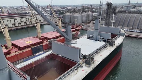 Bulk Carrier Loading at Grain Terminal