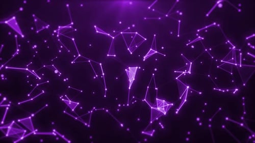 Animated Purple Futuristic Network Connections Loop