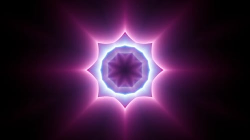 Abstract Glowing Neon Kaleidoscope Tunnel Loop