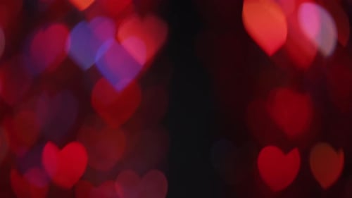 Abstract Heart Shaped Lights Bokeh Background
