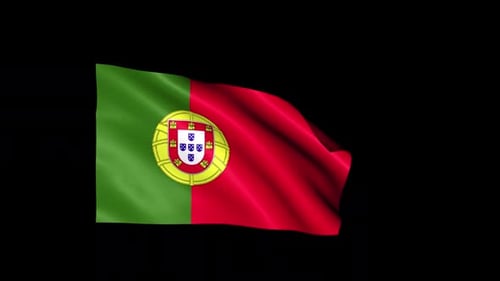 Portugal National Flag Seamless Loop Animation