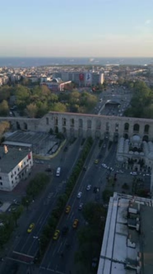 Urban aerial view of famous places in Istanbul, Turkey