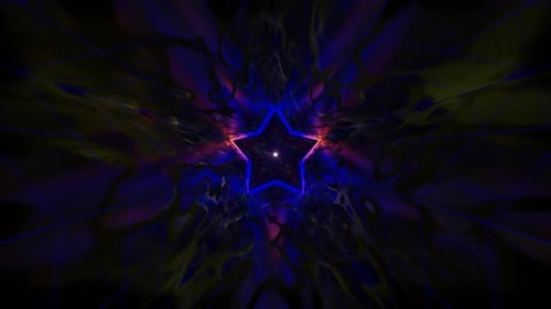 Blue And Peach Space Star Tunnel Background Loop Animation In 4K