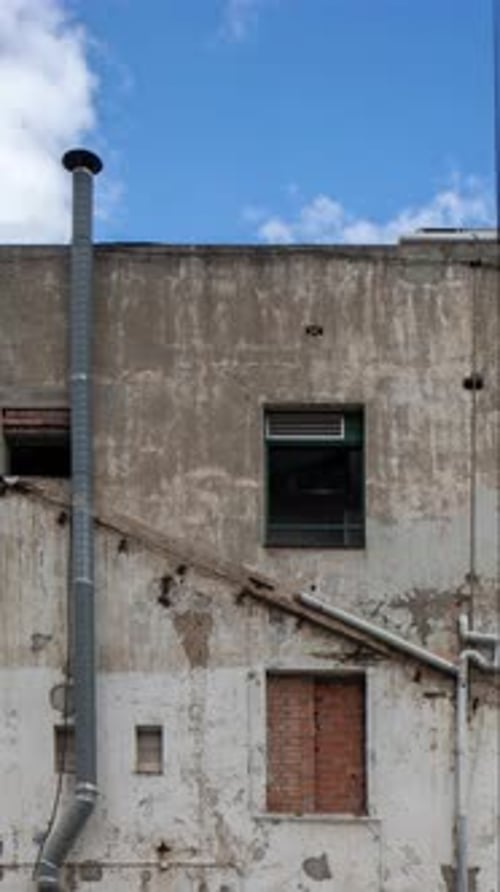 Abandoned Building El Poblenou Barcelona Spain in Vertical
