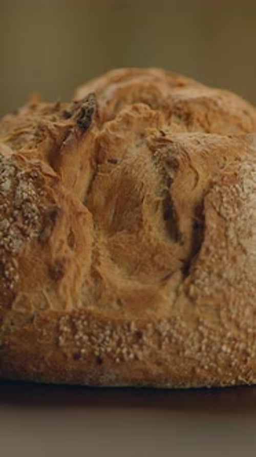 Close Up Shot Of Fresh Bread Loaf