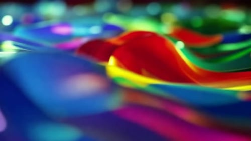 Graphique de mouvement abstrait à ondes liquides irisées vibrantes