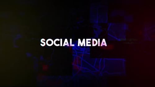 Social Media Glitch Title Animation With Cinematic Background