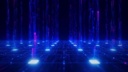 Front View on Artificial Intelligence Microchip Central Data Processing Unit on Circuit Board