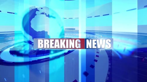 Breaking News Intro Template Animation Moving Digital World Map Live Broadcast News On Television