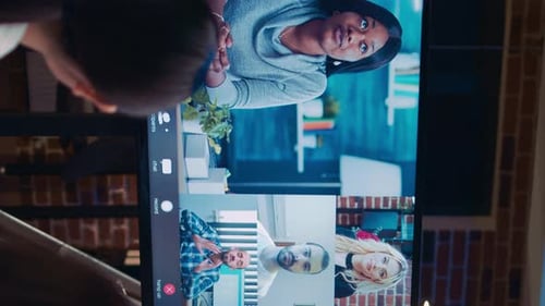 Virtual Meeting Displayed on Screen