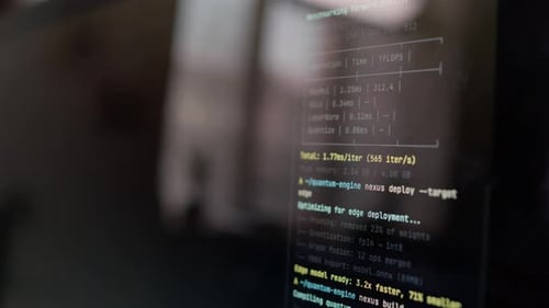 Extreme Close up of Screen Displaying Console Output