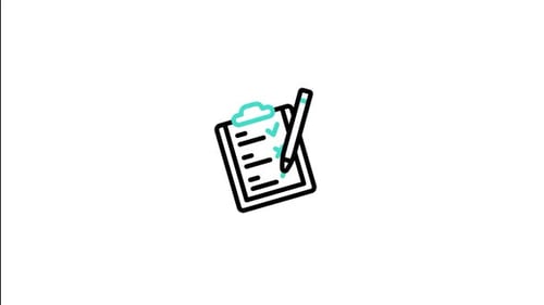Minimalist Animated Clipboard Checklist Icon with Pencil Marks