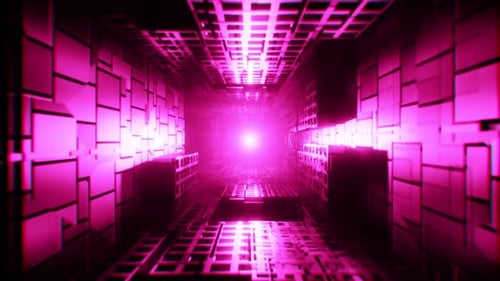 Futuristic abstract background tunnel. Looped animation