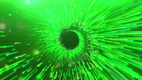 Bright Flying Sparks of Particles Spinning in a Circle Follow the Flashing Star