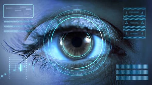 Futuristic Eye Scan HUD Interface