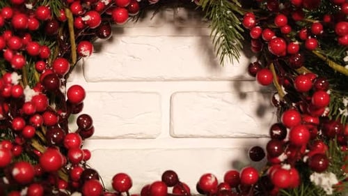 Festive Christmas Wreath Decoration Close Up
