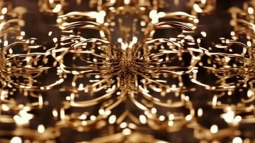 Schimmernde goldene abstrakte symmetrische Animation