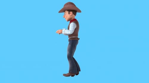 Fun 3D cartoon cowboy dancing (with alpha channel)