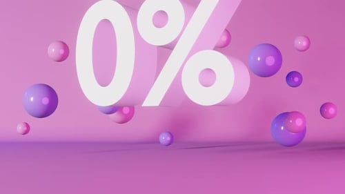 3D Zero Percent Reveal with Floating Spheres