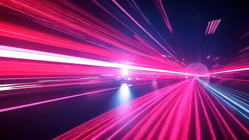 Tunnel hyperspatial de traînées lumineuses éclatantes