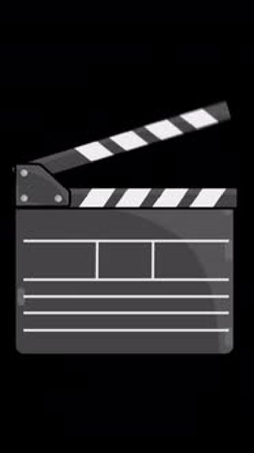 Cartoon Movie Clapper 2D Motion Graphics Animation On Alpha Channel Vertical