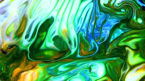 Swirling Colorful Abstract Inks Blending Together
