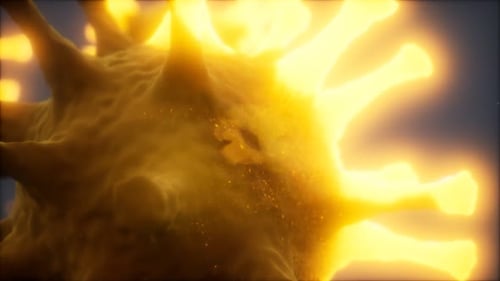 Abstract Glowing Microscopic Cell Animation