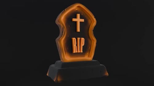 3d halloween RIP gravestone on black background