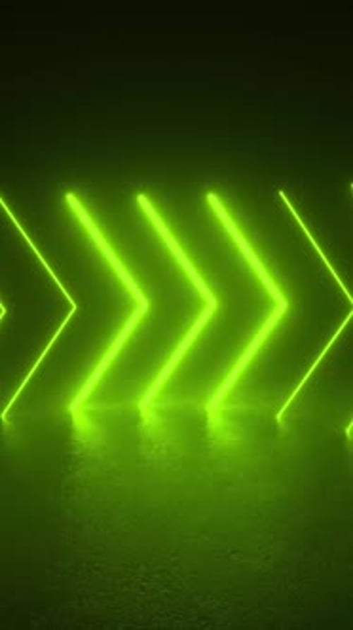 A mesmerizing display of neon yellow arrows