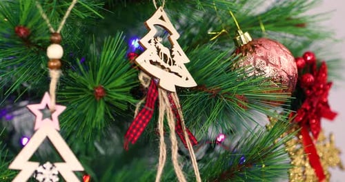 Festive Christmas Tree Decorations with Lights