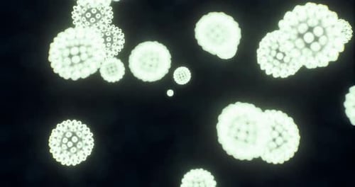 Glowing Abstract Scientific Microscopic Particles Background