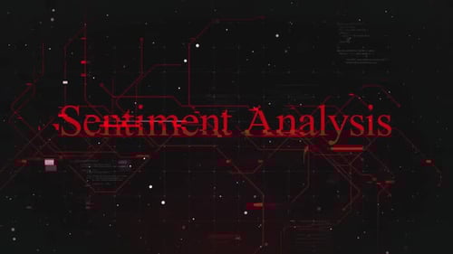 Sentiment Analysis Text Over Futuristic Cyberspace Background
