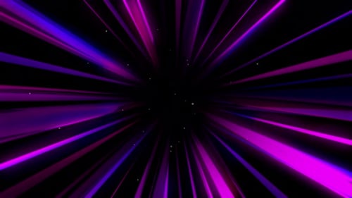 Abstract pink tunnel on a dark background. Ultraviolet dots and lines fly forward. Looped futuristic