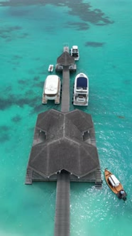 Serene Dock in the Maldives with Boats