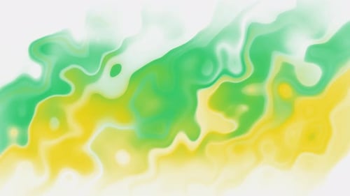 Fluid Abstract Ink Wash Background Animation in Green and Yellow