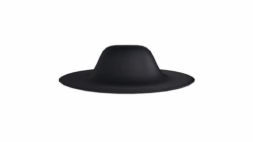 Stylized Black Hat Rotating 3D Object