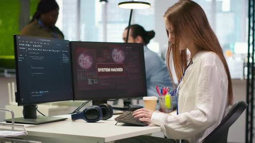 Office Workers Respond to Cyber Security Attack