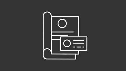 Minimalist Document and Business Card Line Art Animation