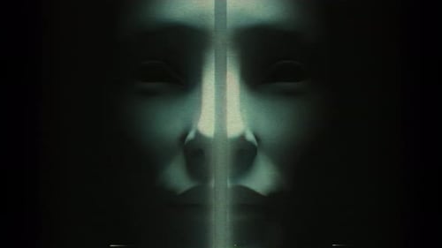 Mysterious Face Scan with Futuristic Glitch Effect