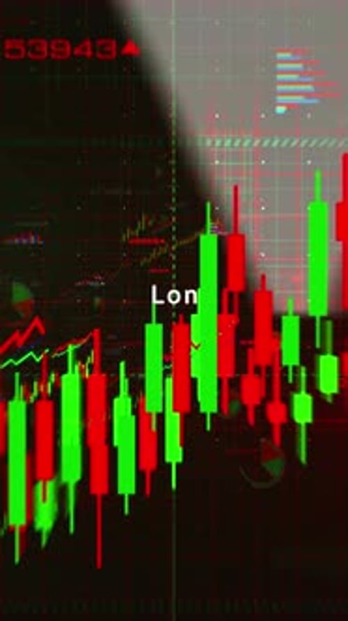 Stock exchange in the world charts and graphs diagram vertical video