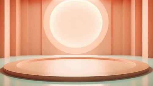 Podium Futuristische Vitrine mit Plattform für Produktausstellungen. Leeres modernes Bühnendisplay