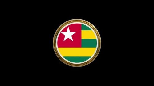 Togo Flag Round Badge Animation