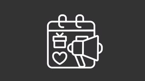 Animated Season Ads White Line Icon