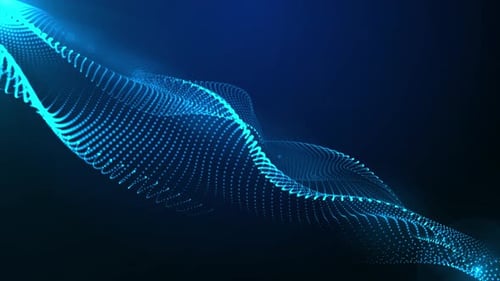 Abstract Blue Particle Wave Background