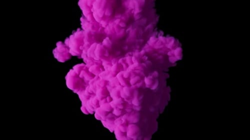 Slow motion 3D animation of pink smoke. The file contains an Alpha Channel.