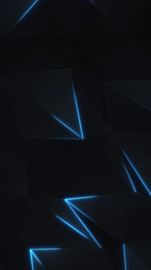 Vertical Video - Stylish Dark Low Poly Neon Technology Background