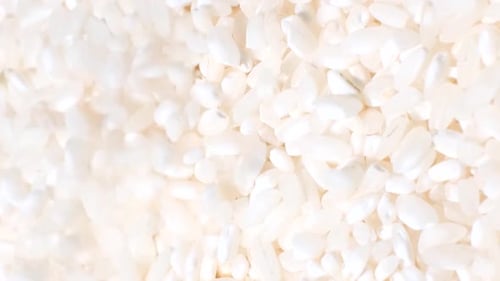 Macro Video of Rice Grains Rotating in a Circle Asian Food Vertical Video