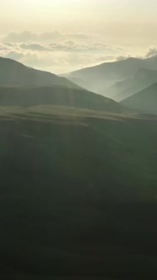 Aerial Mountain Landscape at Sunset